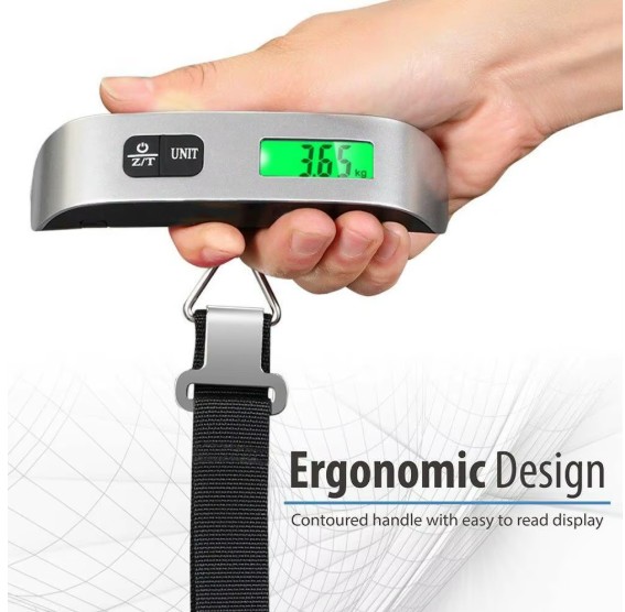 Balance à bagages de voyage numérique portative-0,110 lb/50 kg avec écran LCD