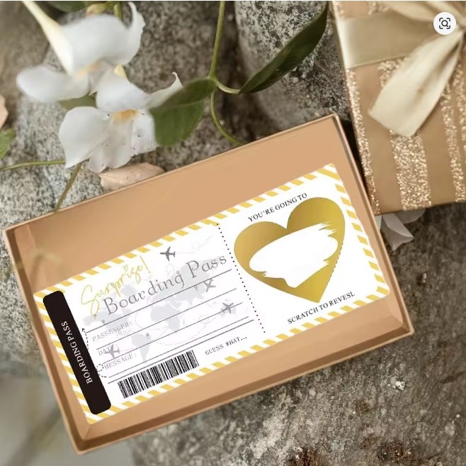 Cartes à gratter de voyage surprise romantique