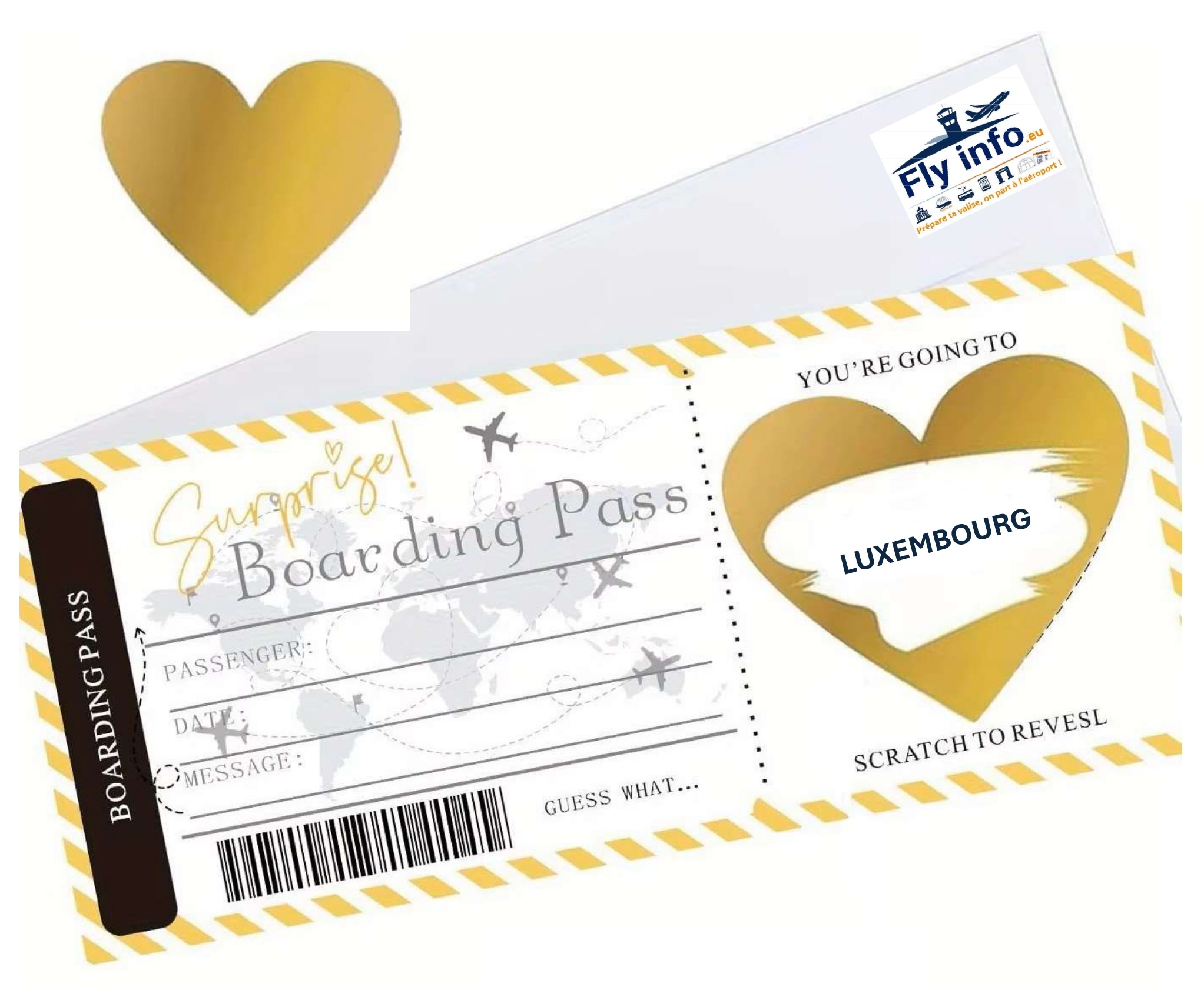 Cartes à gratter de voyage surprise romantique