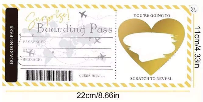 Cartes à gratter de voyage surprise romantique