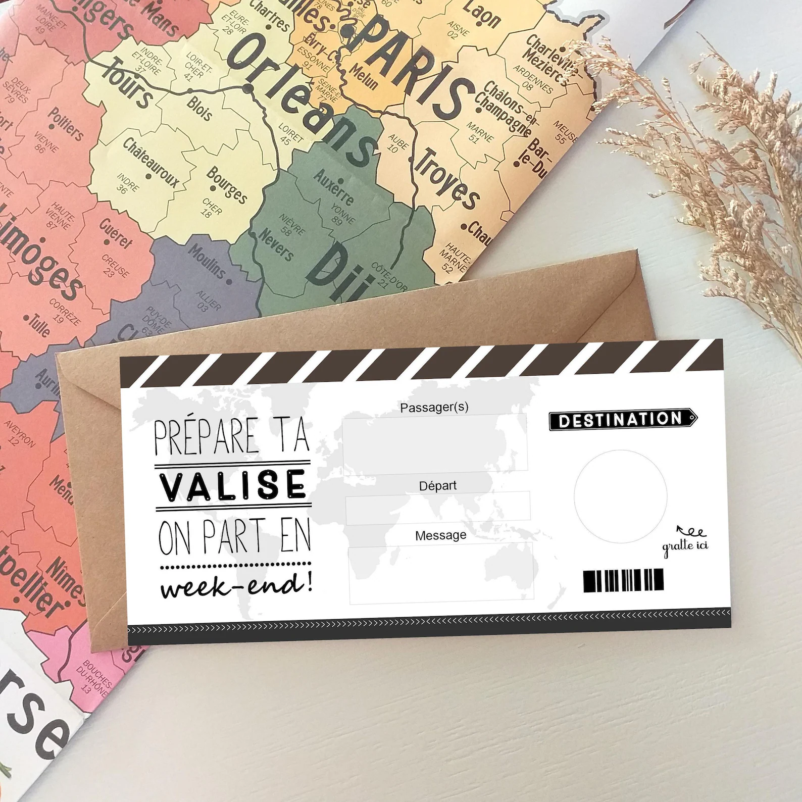 Billet de voyage surprise 