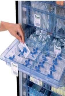 Système modulaire de rayonnage de la pharmacie