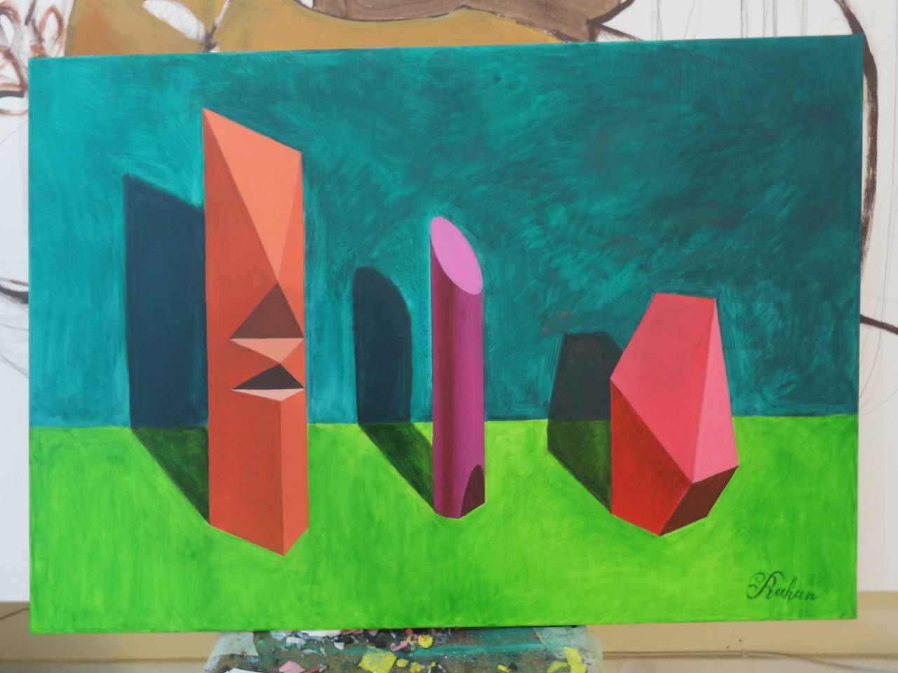 Mixed media on canvas