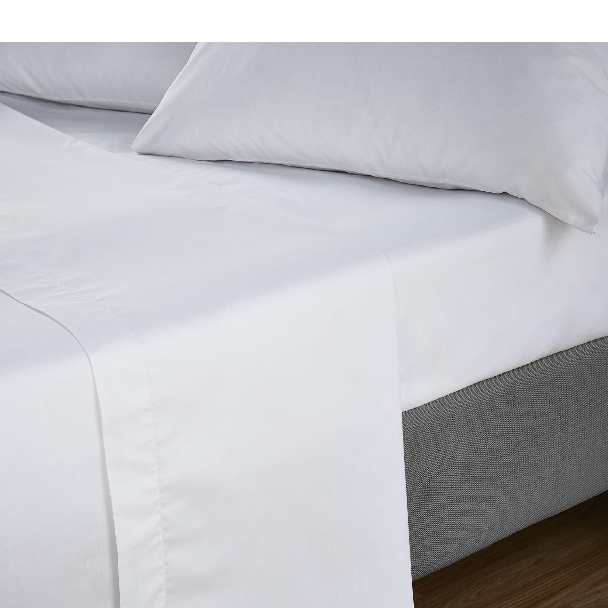 Ausa Hotel Quality Egyptian Cotton White Flat Bedsheet Soft & Durable Breathable, Easy-Care  Bedding
