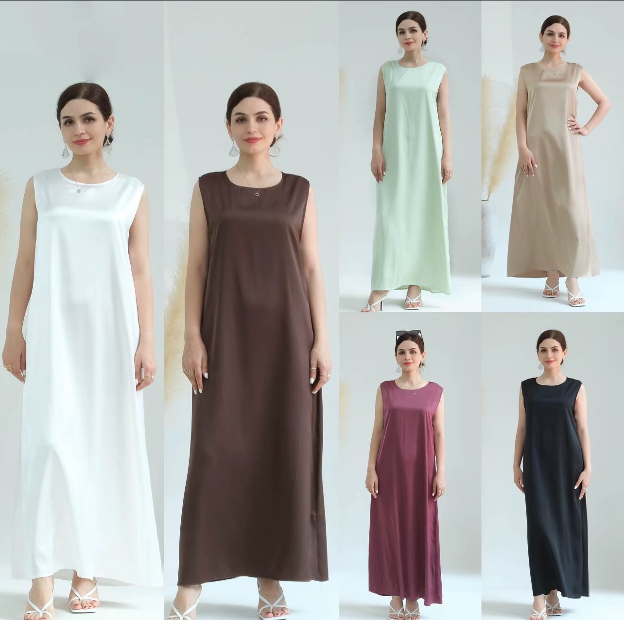 Women Satin Inner Abaya Under Dress