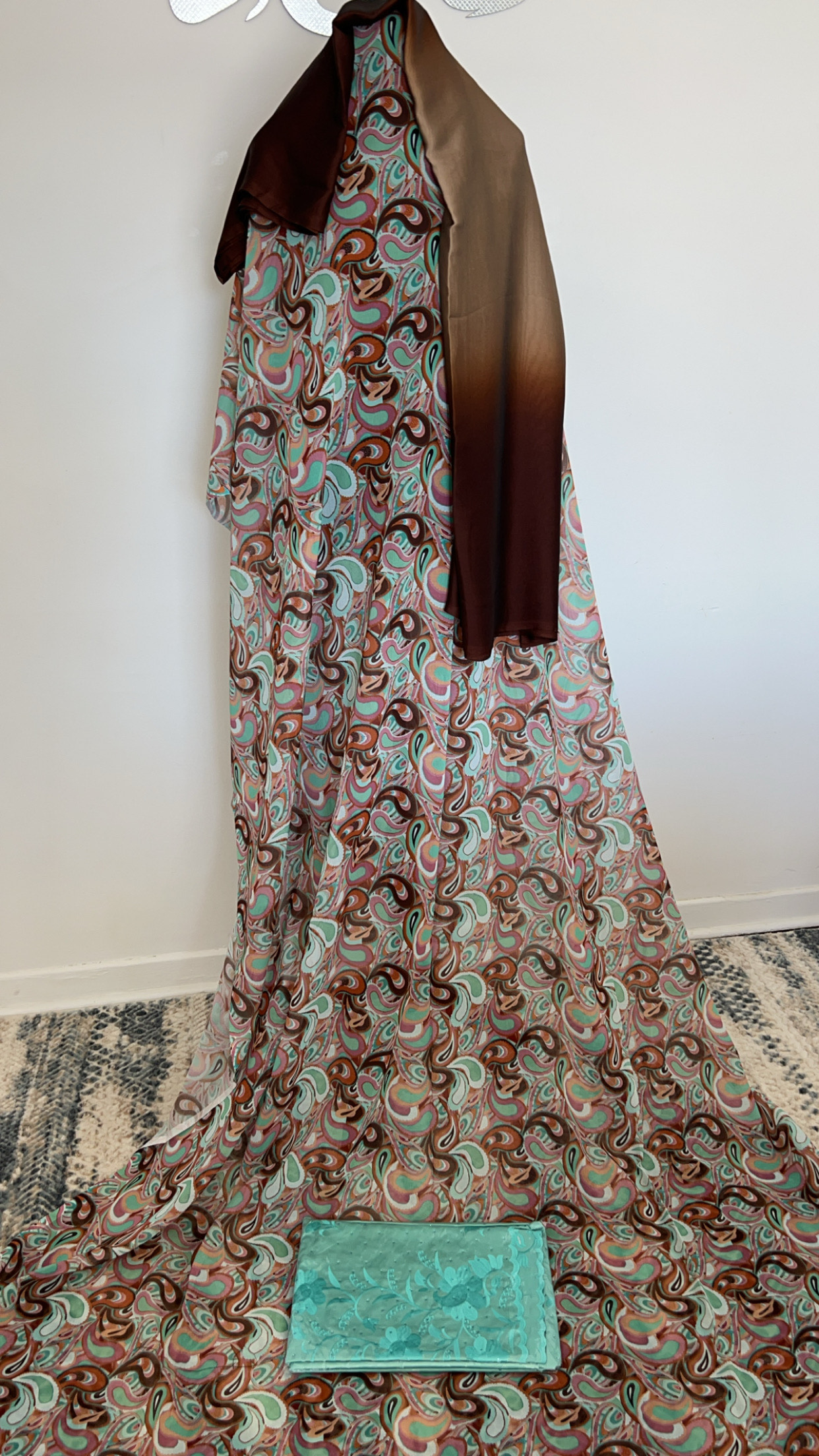 Brown/Turquoise Elegant Brand New Dirac Somali set