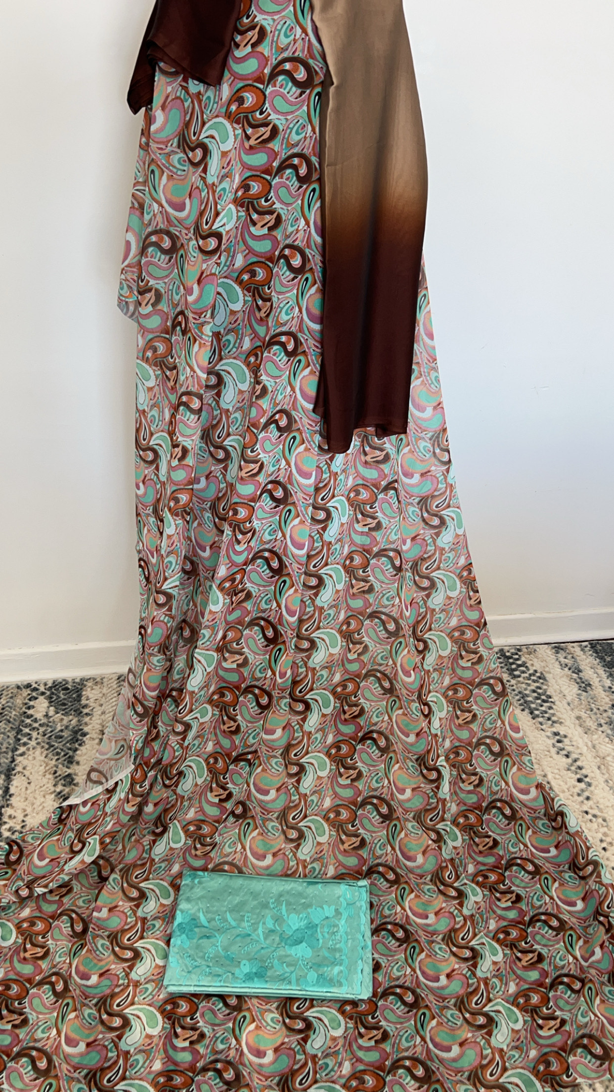 Brown/Turquoise Elegant Brand New Dirac Somali set