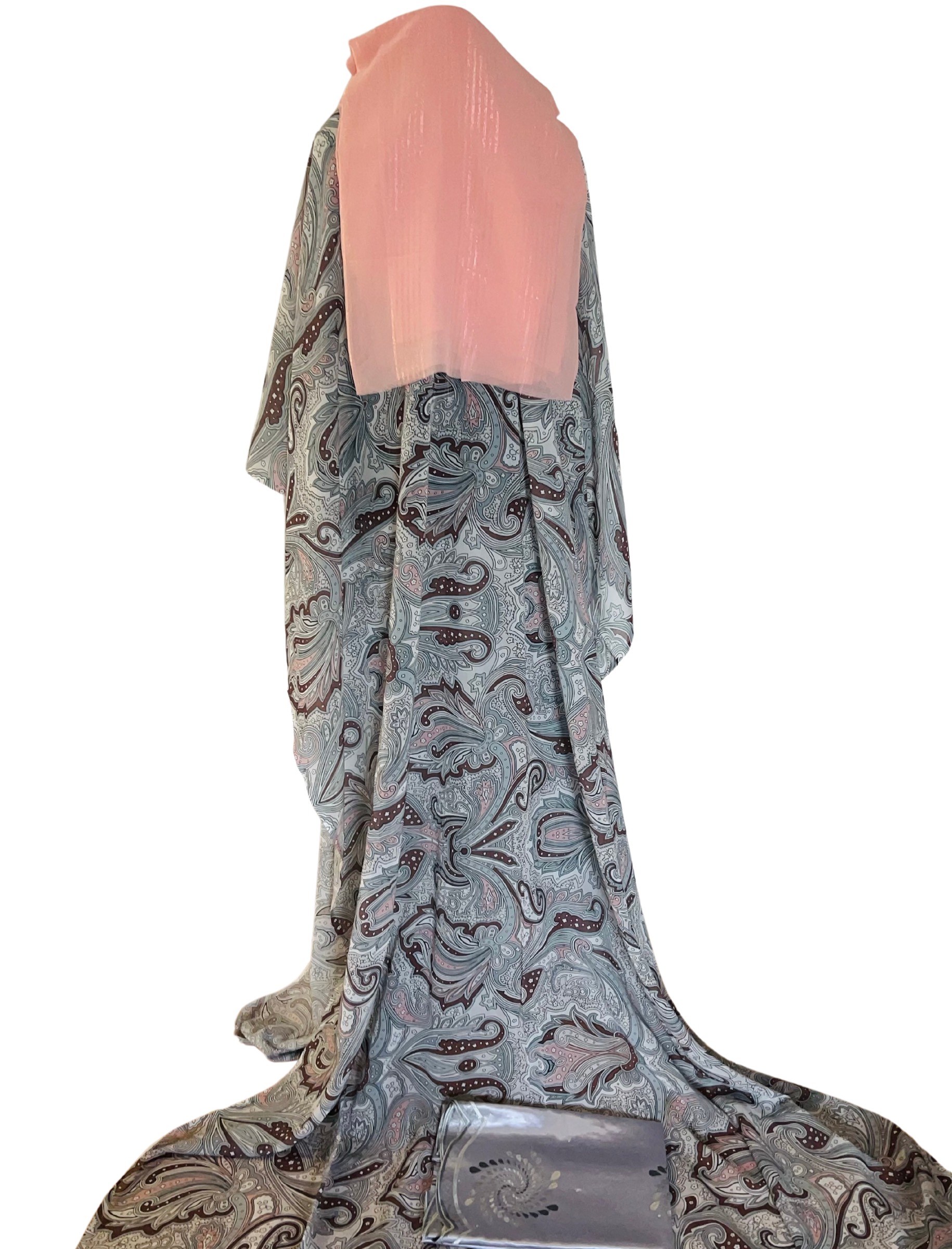Warm pink/Gray Swiss dirac full bac