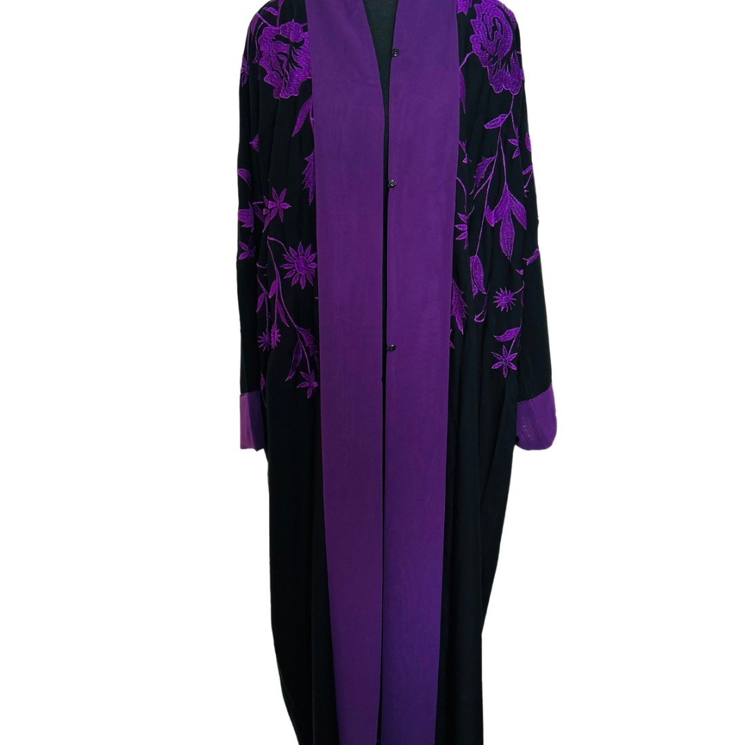 #Purple/Black  Abaya