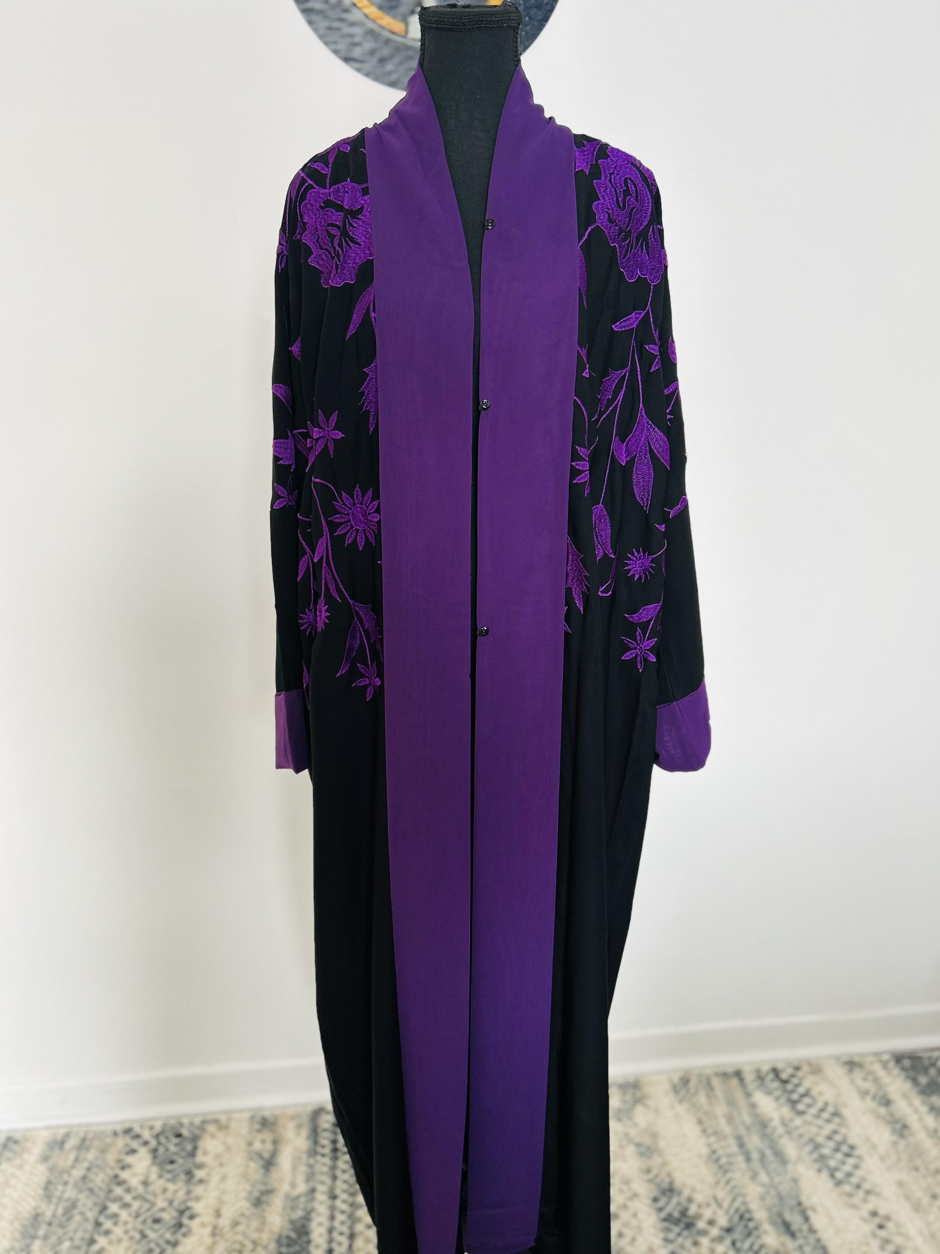 #Purple/Black  Abaya