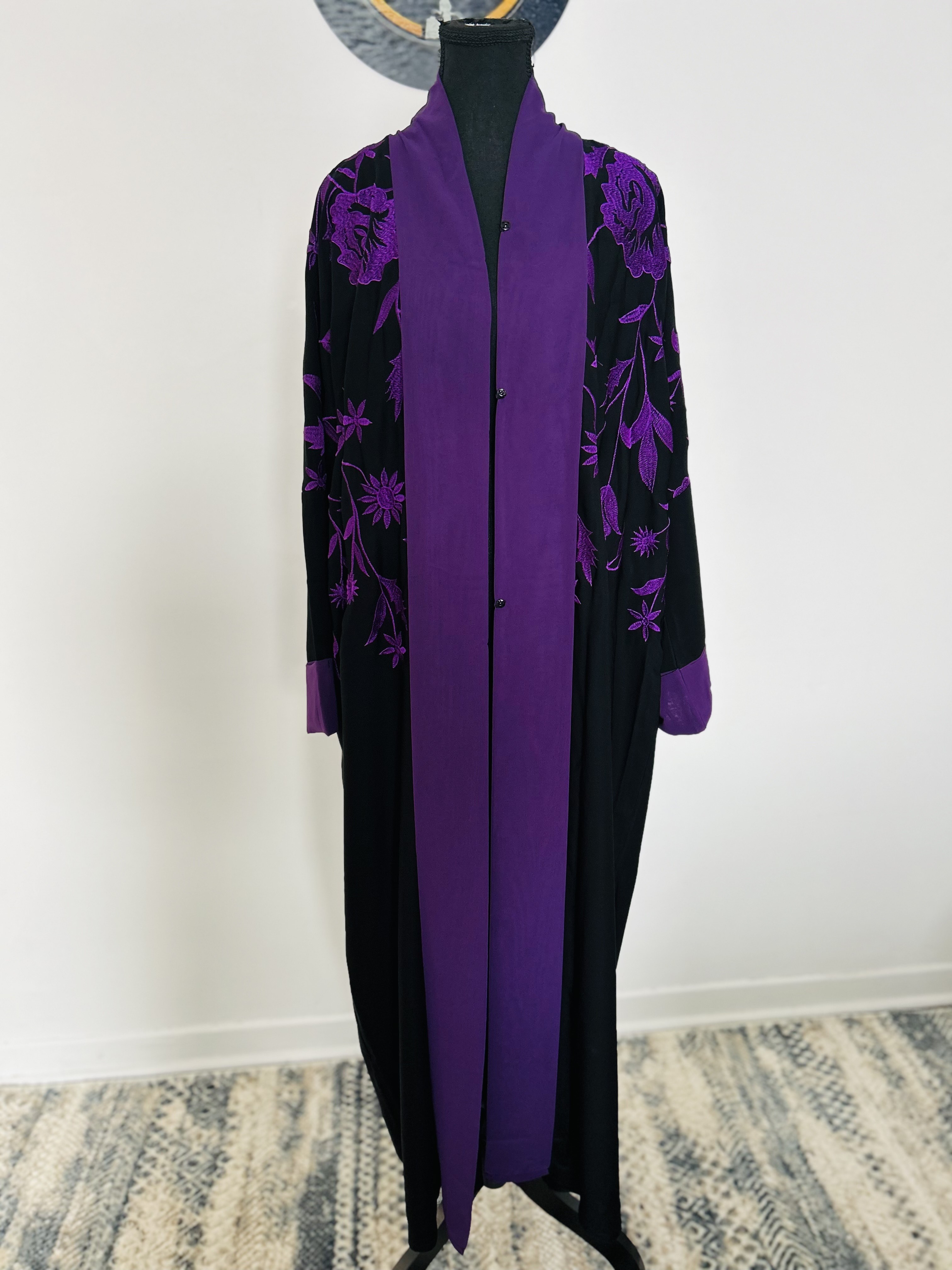 #Purple/Black  Abaya