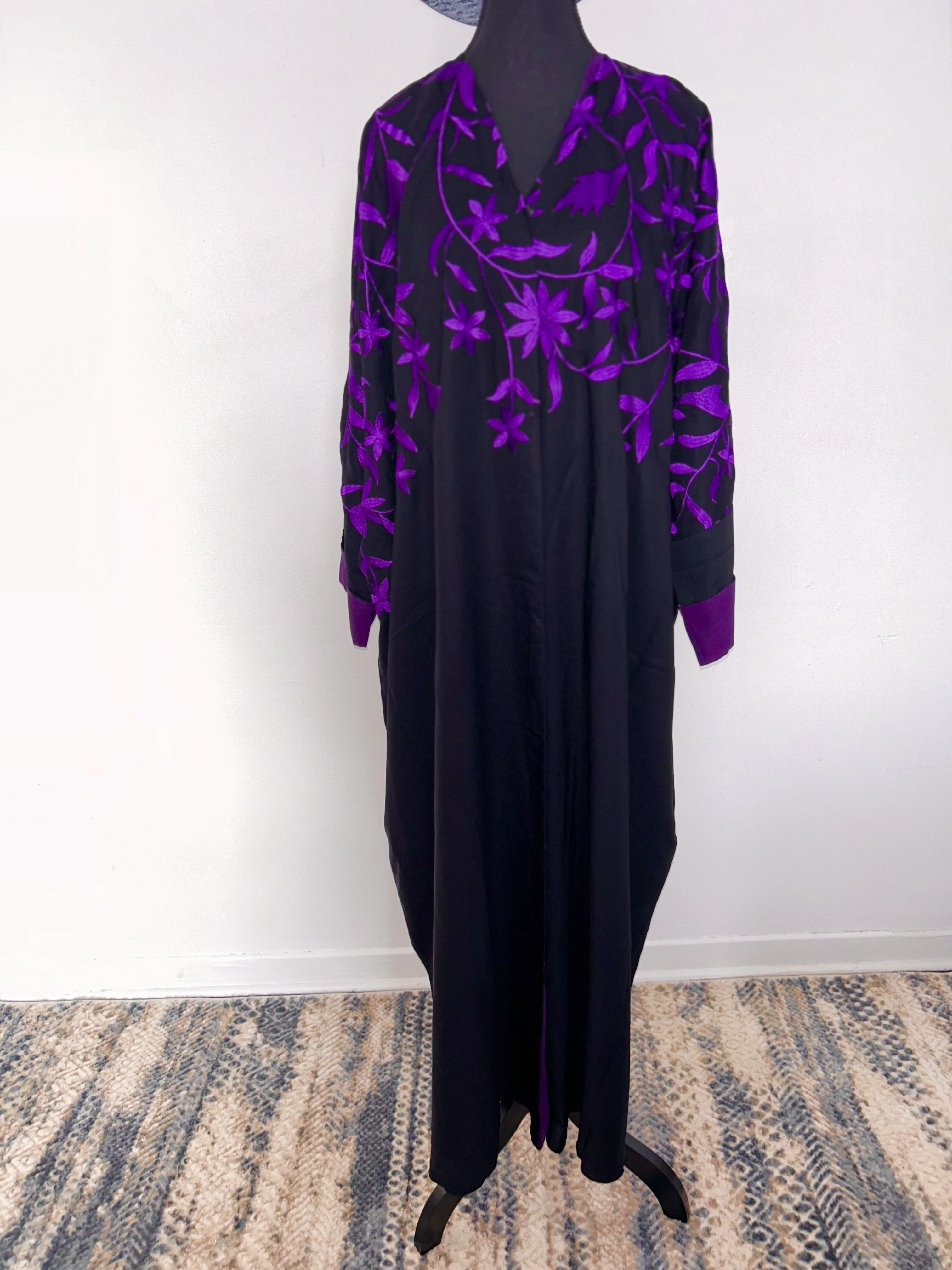 Purple/Black Abaya