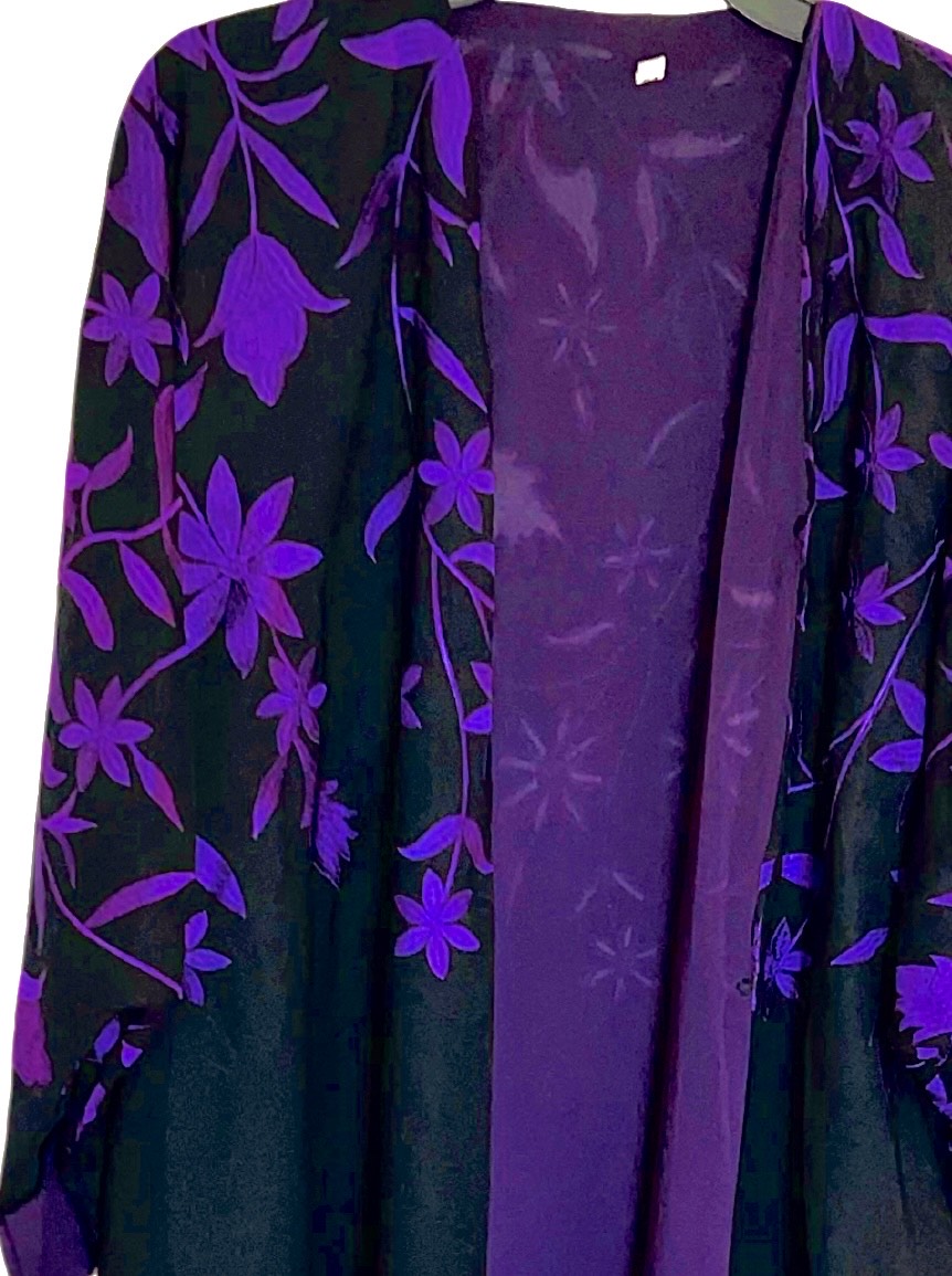 Purple/Black Abaya