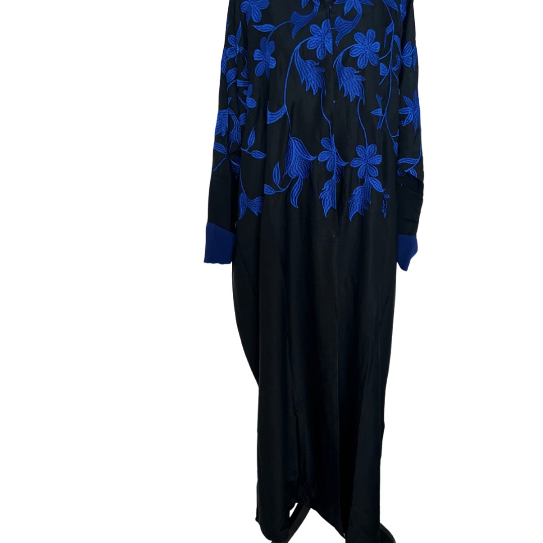 Blue/Black Floral abaya