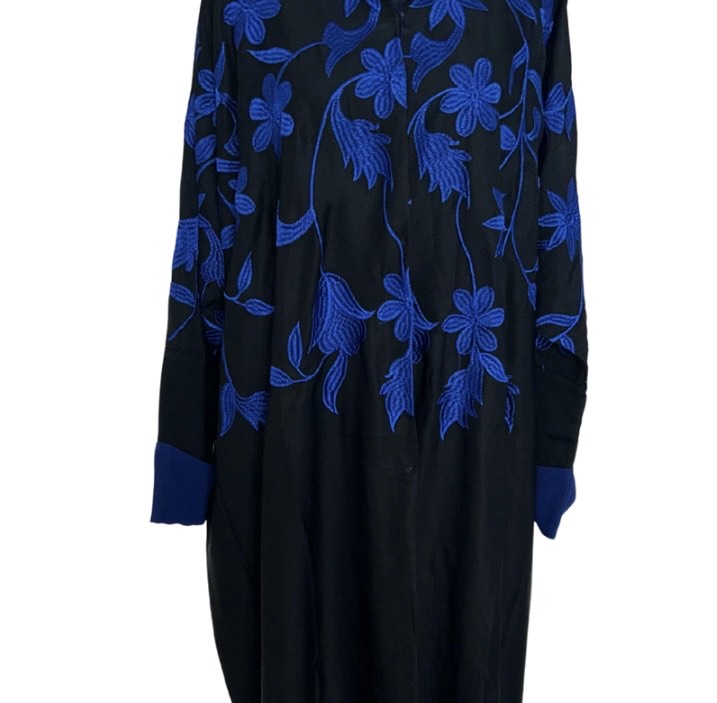 Blue/Black Floral abaya