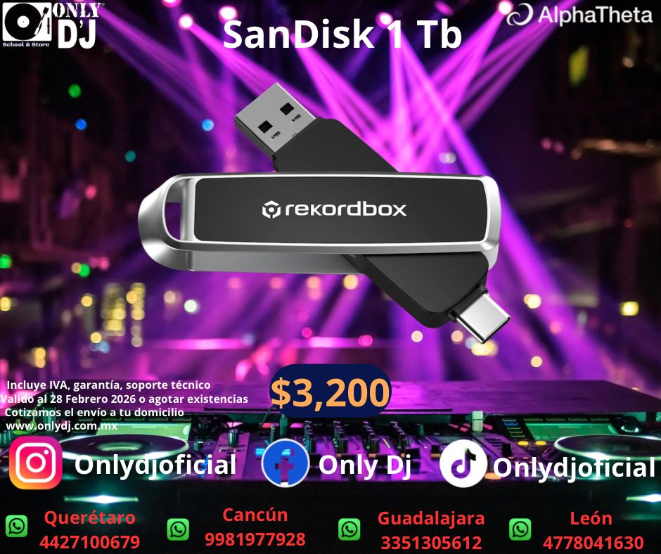 Memoria USB Sandisk 1TB para DJ