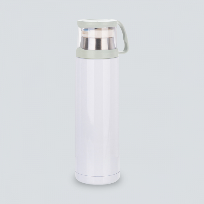 Termo BS de Acero Inoxidable Blanco + Taza de 500 ml