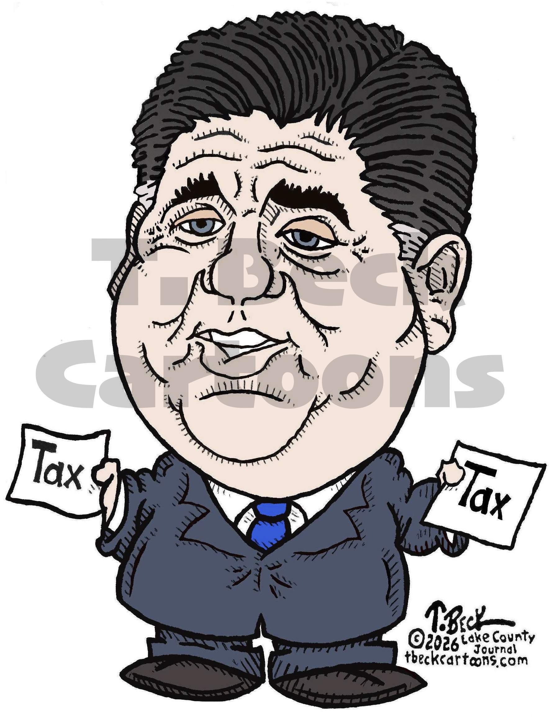 J.B. Pritzker Caricature