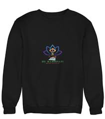 Black Sweatshirt with Lotus Design