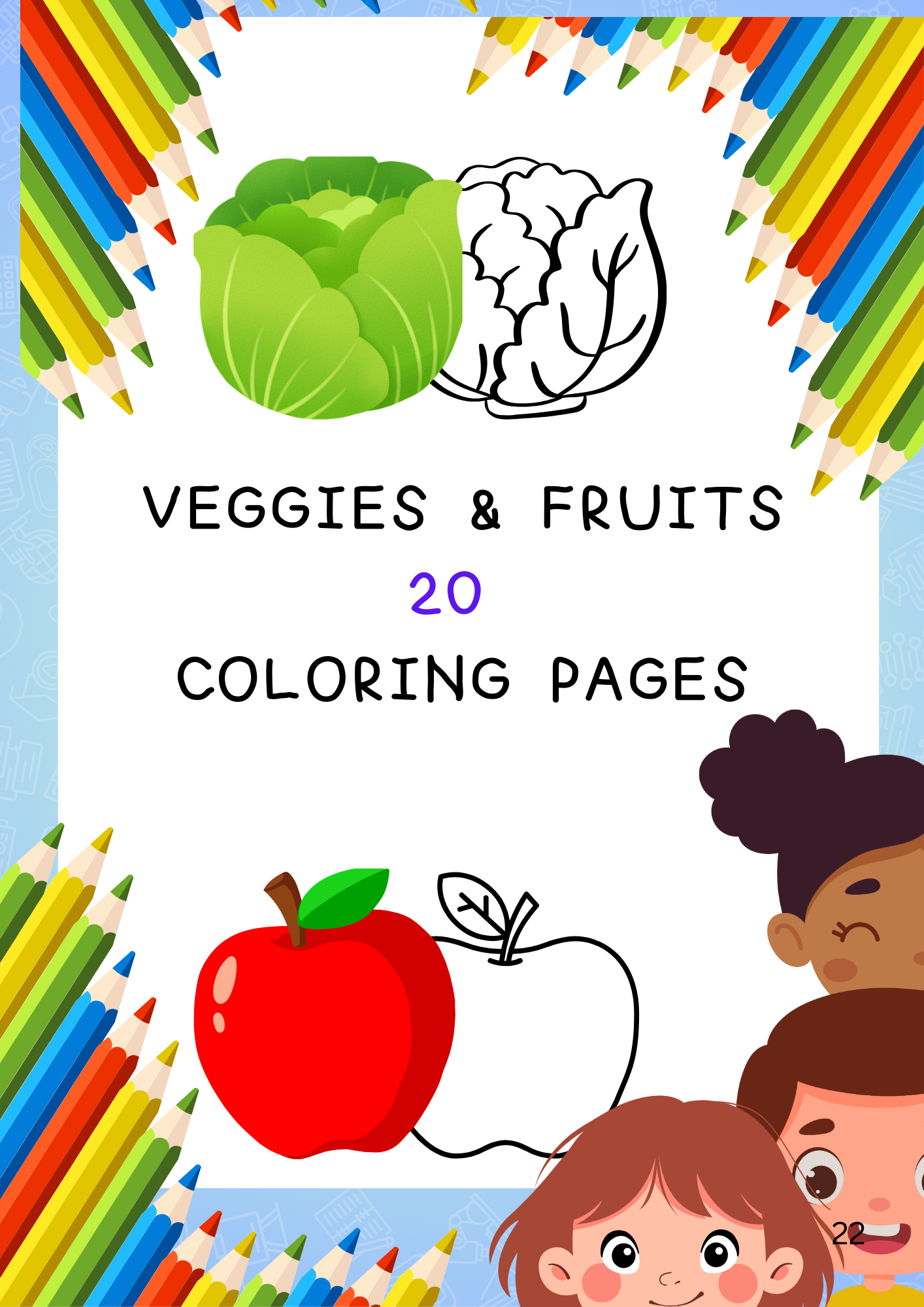 Veggies & Fruits Coloring Pages