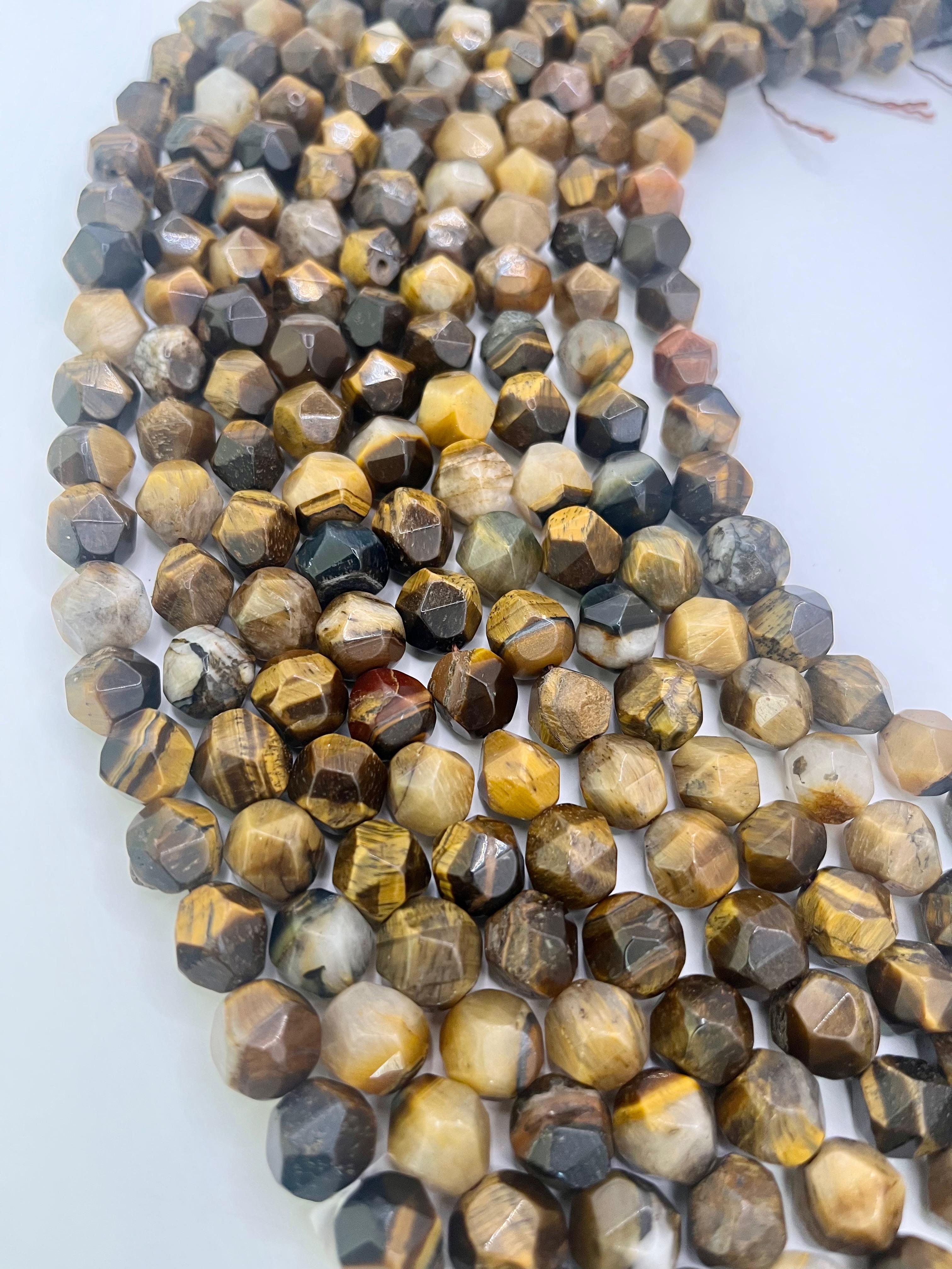 Hilo de ojo de tigre corte diamante