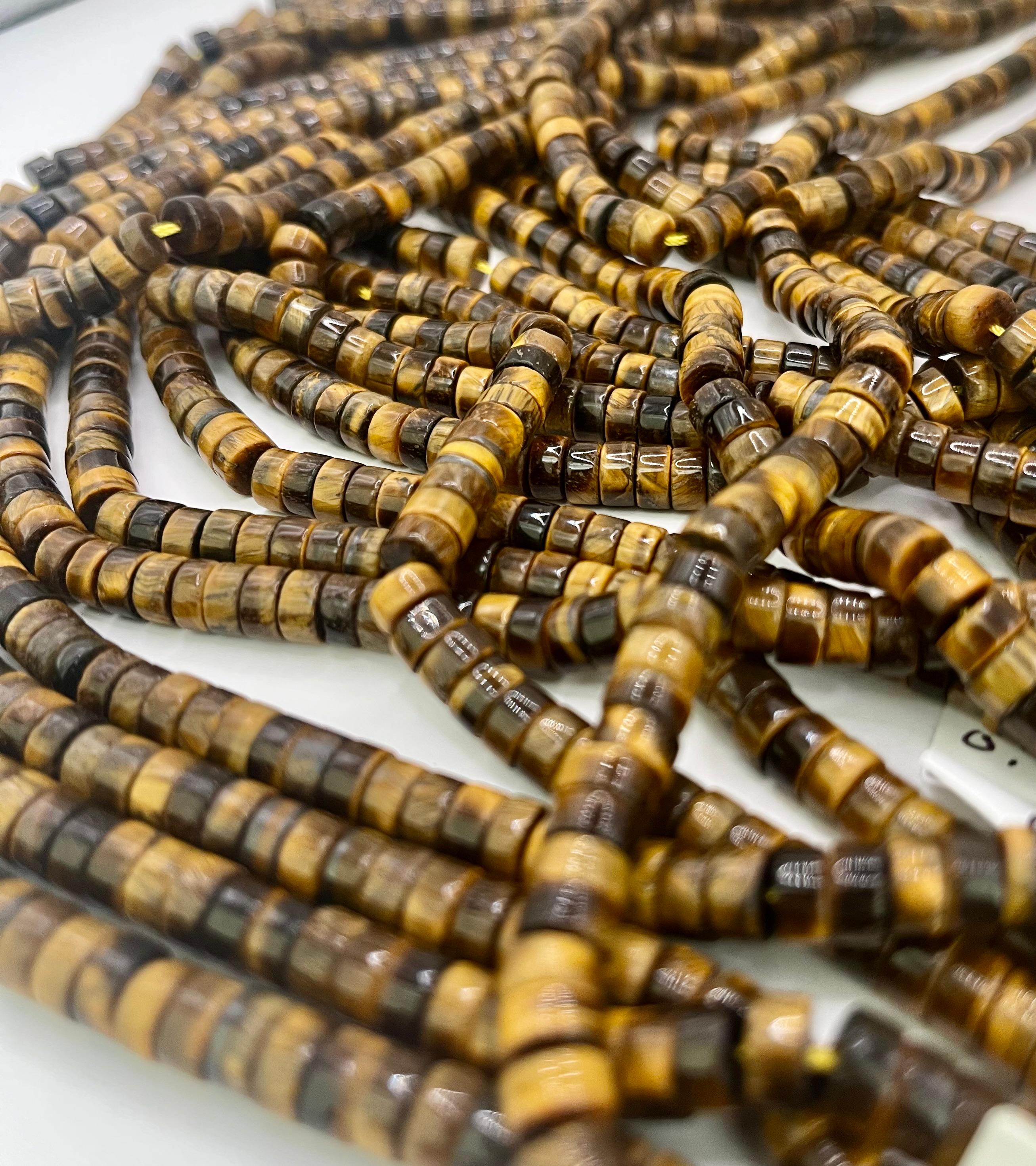 Hilo de ojo de tigre tipo puca 6x3mm