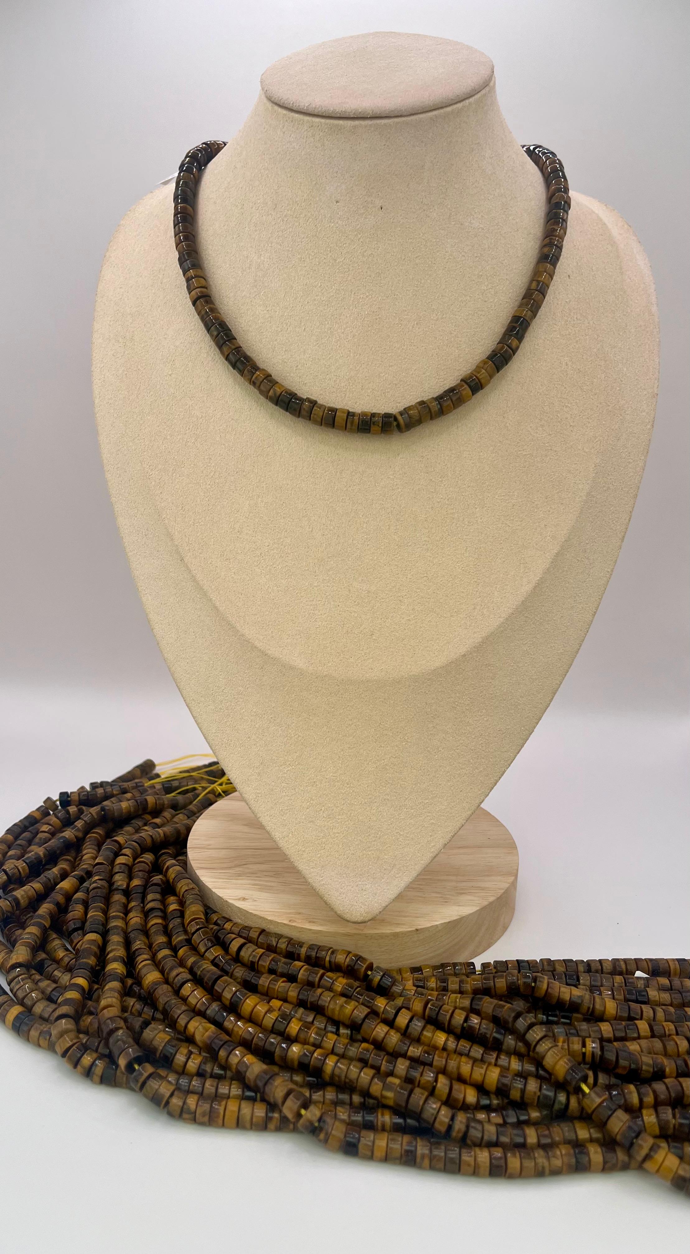 Hilo de ojo de tigre tipo puca 6x3mm