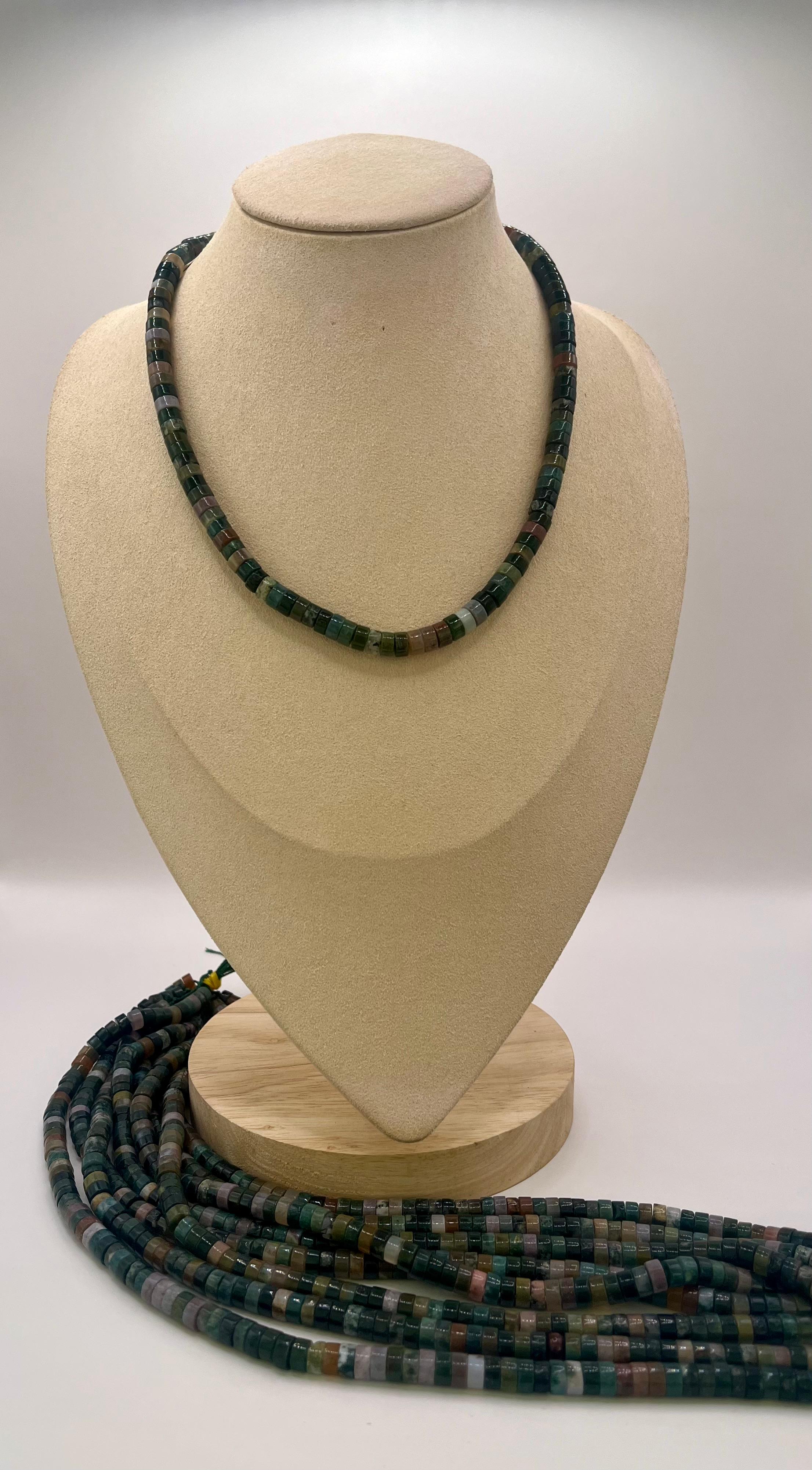 Hilo de agata musgosa tipo puca 6x3mm