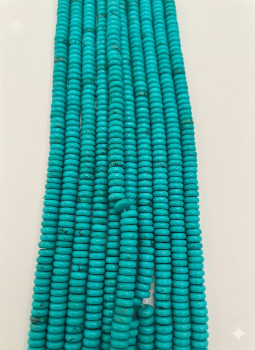 Hilo de turquesas tipo rondel 3x8mm
