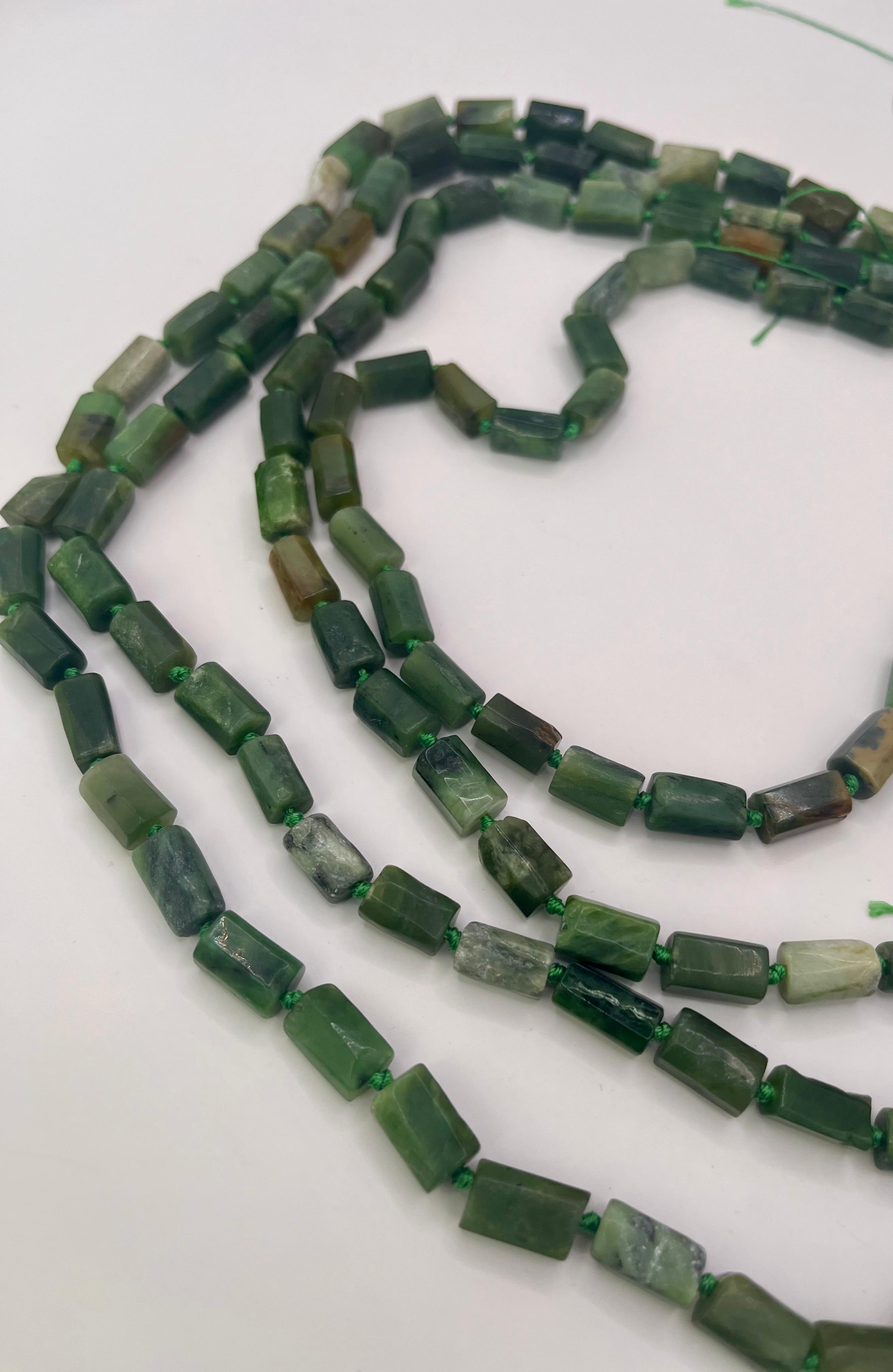 Hilo de jade nefrita 7x11mm