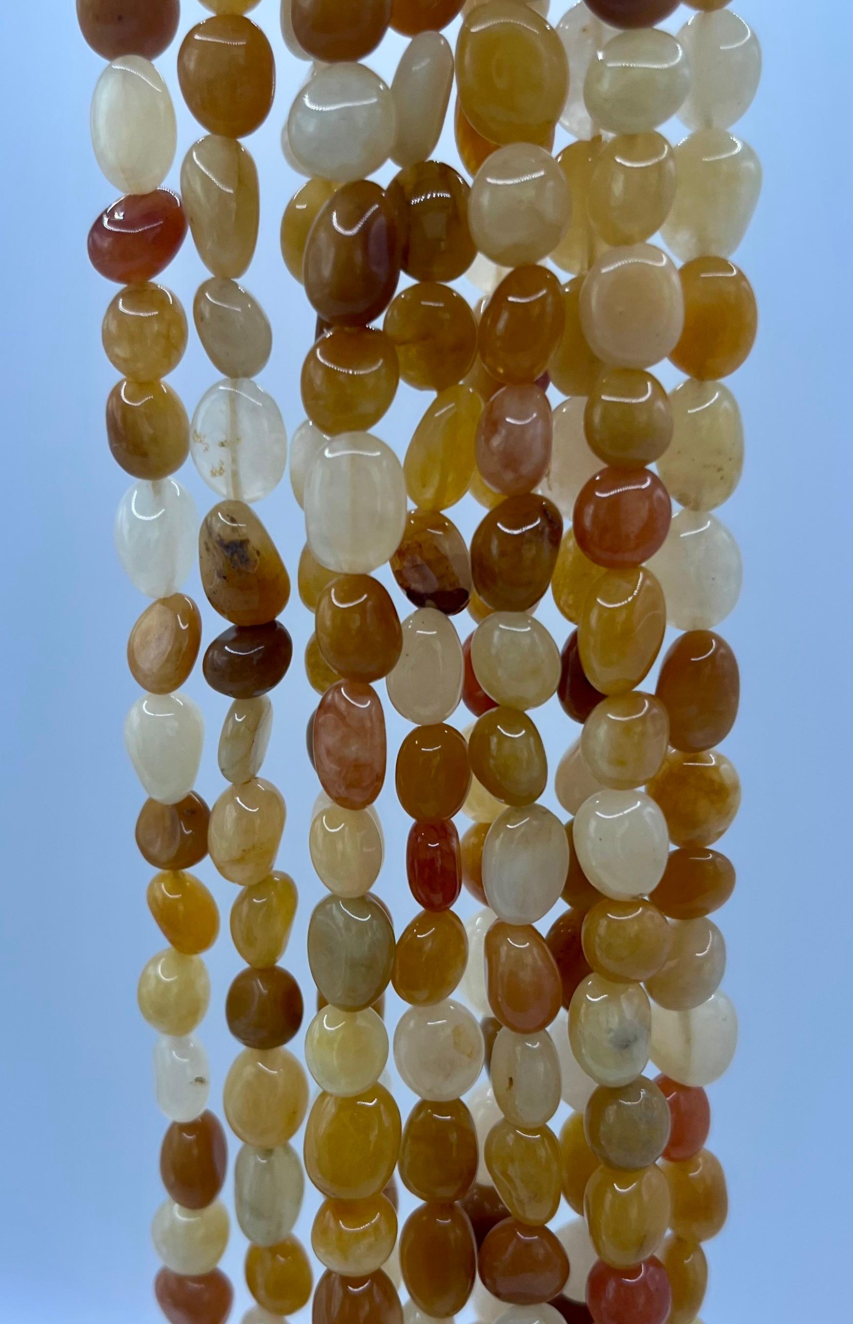 Jade amarillo nugget 6-8mm