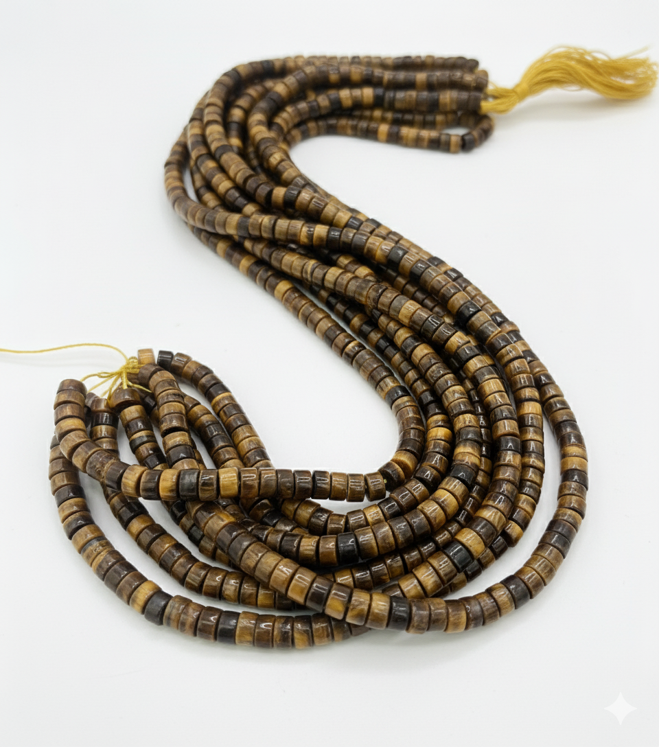 Hilo de ojo de tigre tipo puca 6x3mm