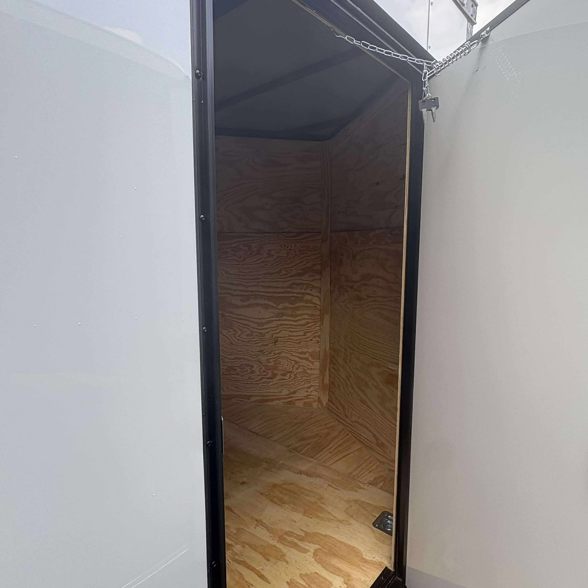 7x14TA Enclosed Cargo Trailer White Blackout Quality Cargo