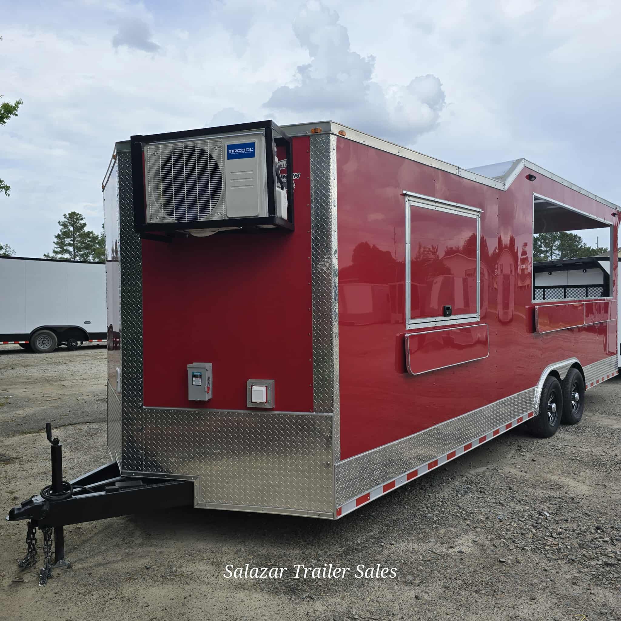 Premium 8.5X24TA Enclosed Porch Concession Trailer Red