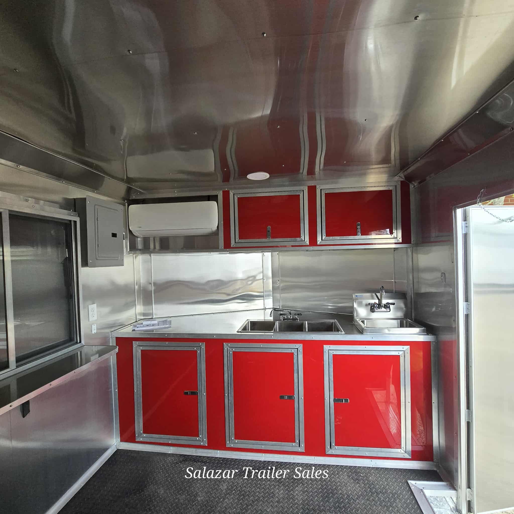 Premium 8.5X24TA Enclosed Porch Concession Trailer Red