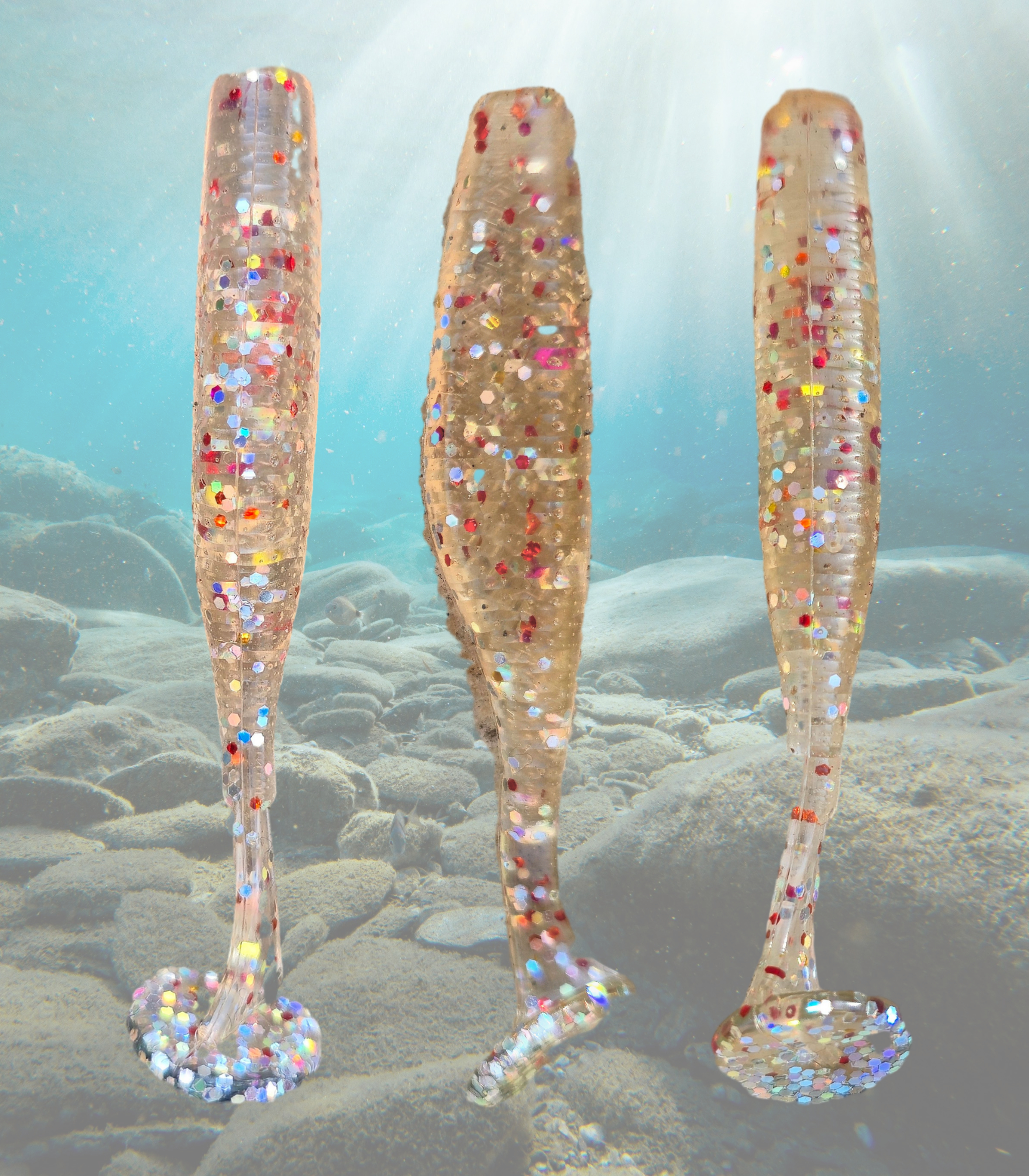 Mini Coral Glitter Soft Plastic Fishing Lures