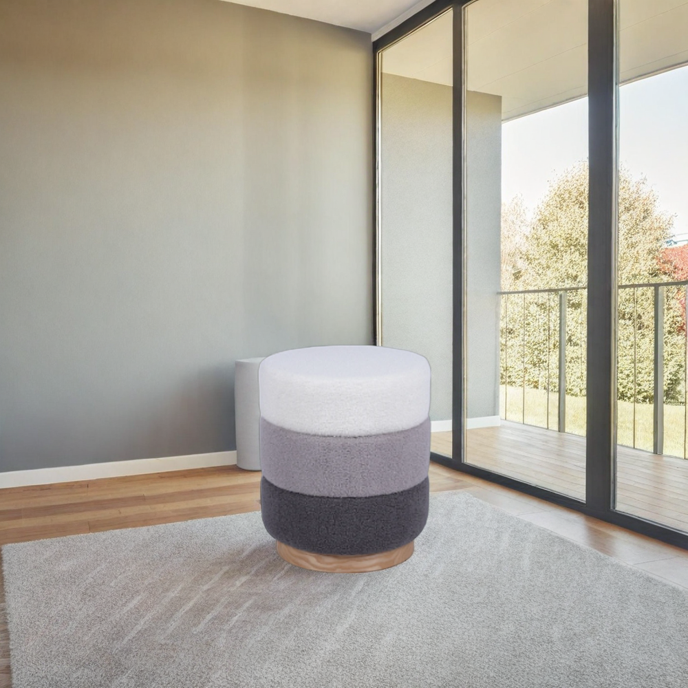 Tri-Color Round Ottoman