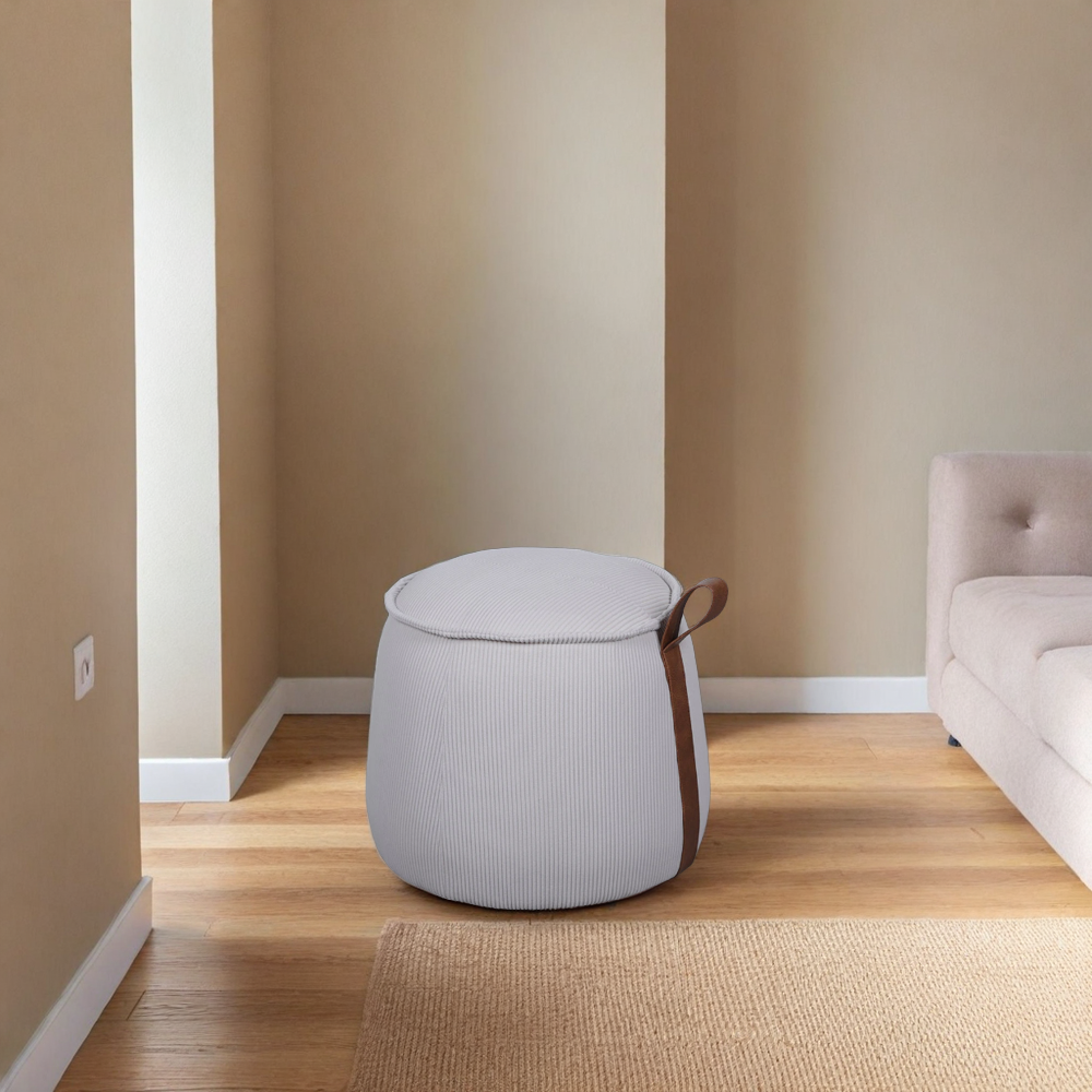 Round Corduroy Ottoman