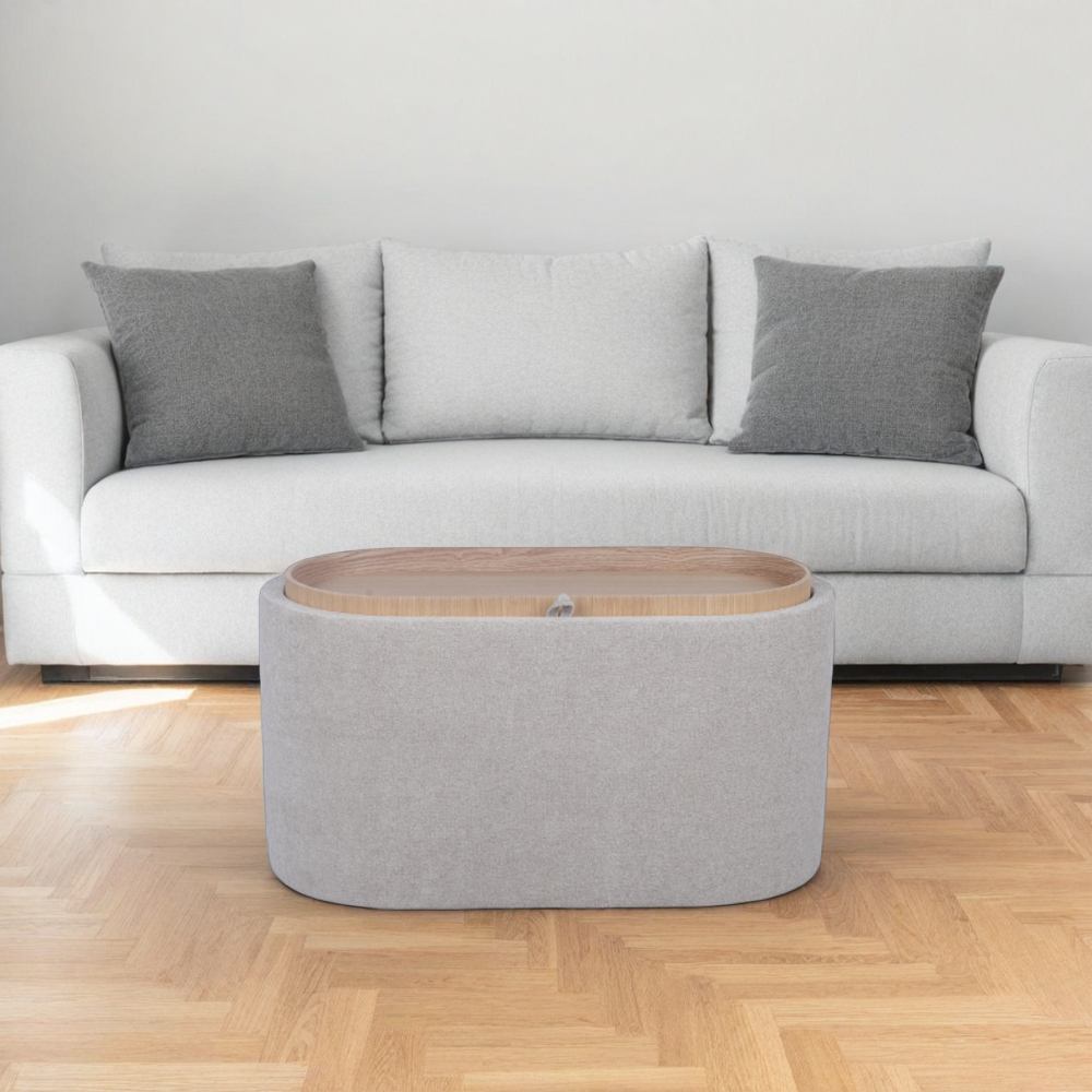 Oval Upholstered Coffee Table