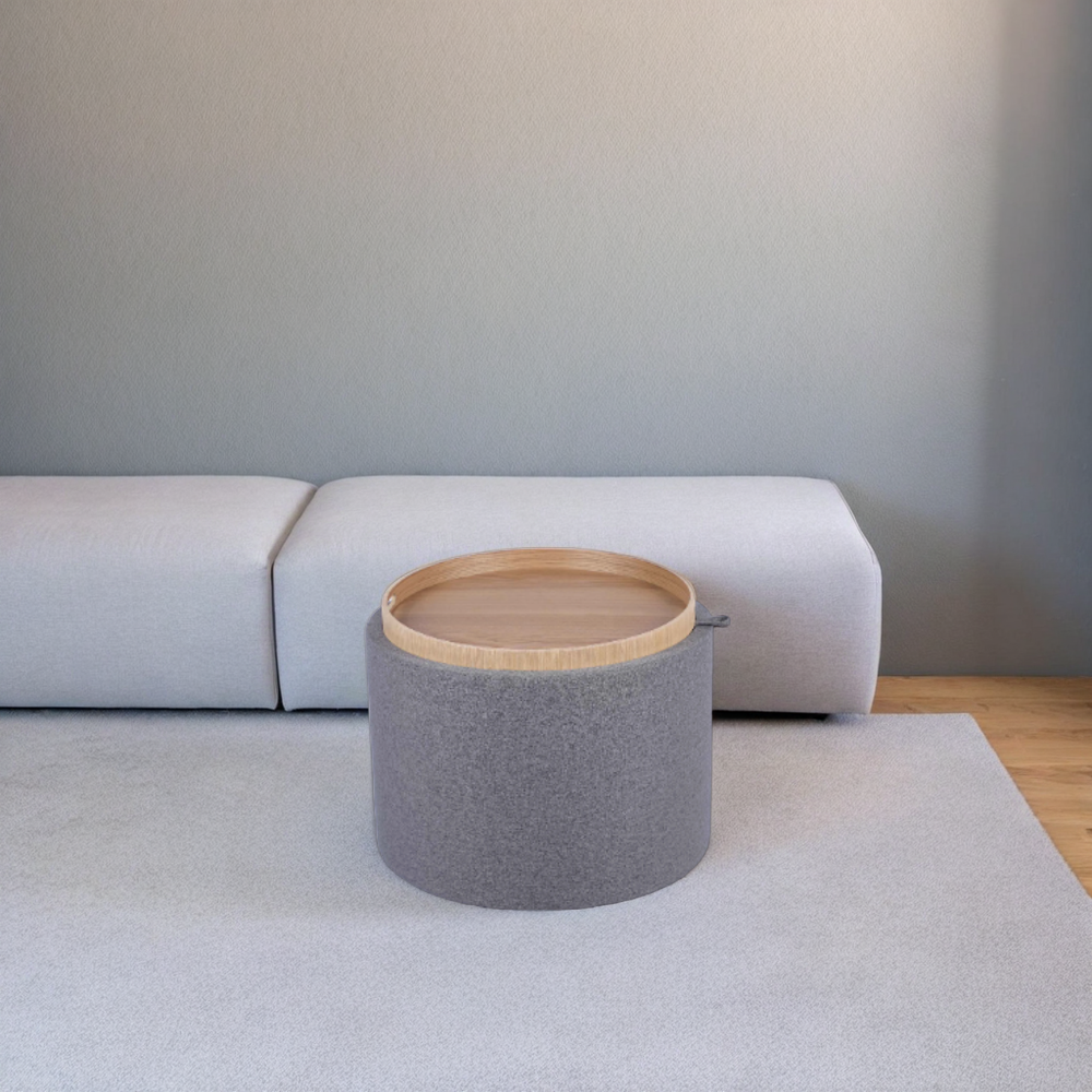 Round Ottoman with Tray Top