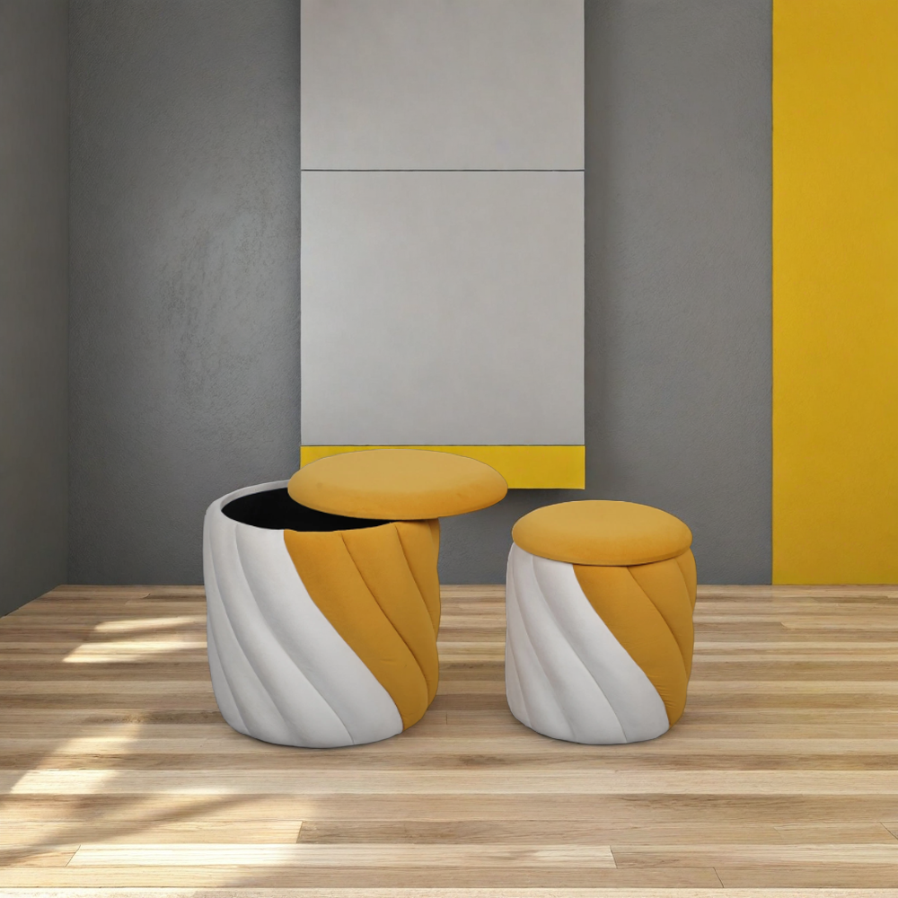 Set of Two Modern Storage Ottomans