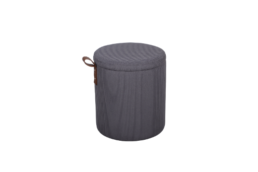 Set of Two Gray Storage Ottomans