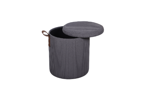 Set of Two Gray Storage Ottomans