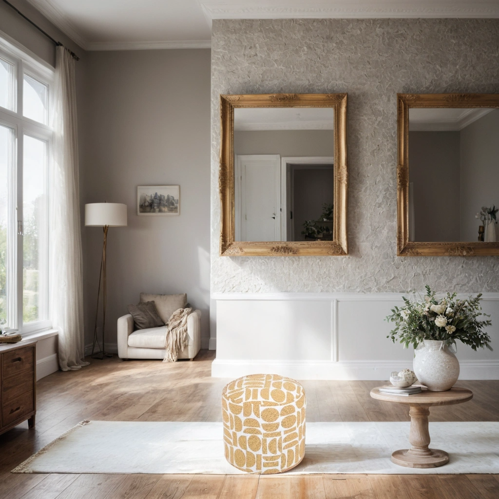 Yellow Patterned Ottoman