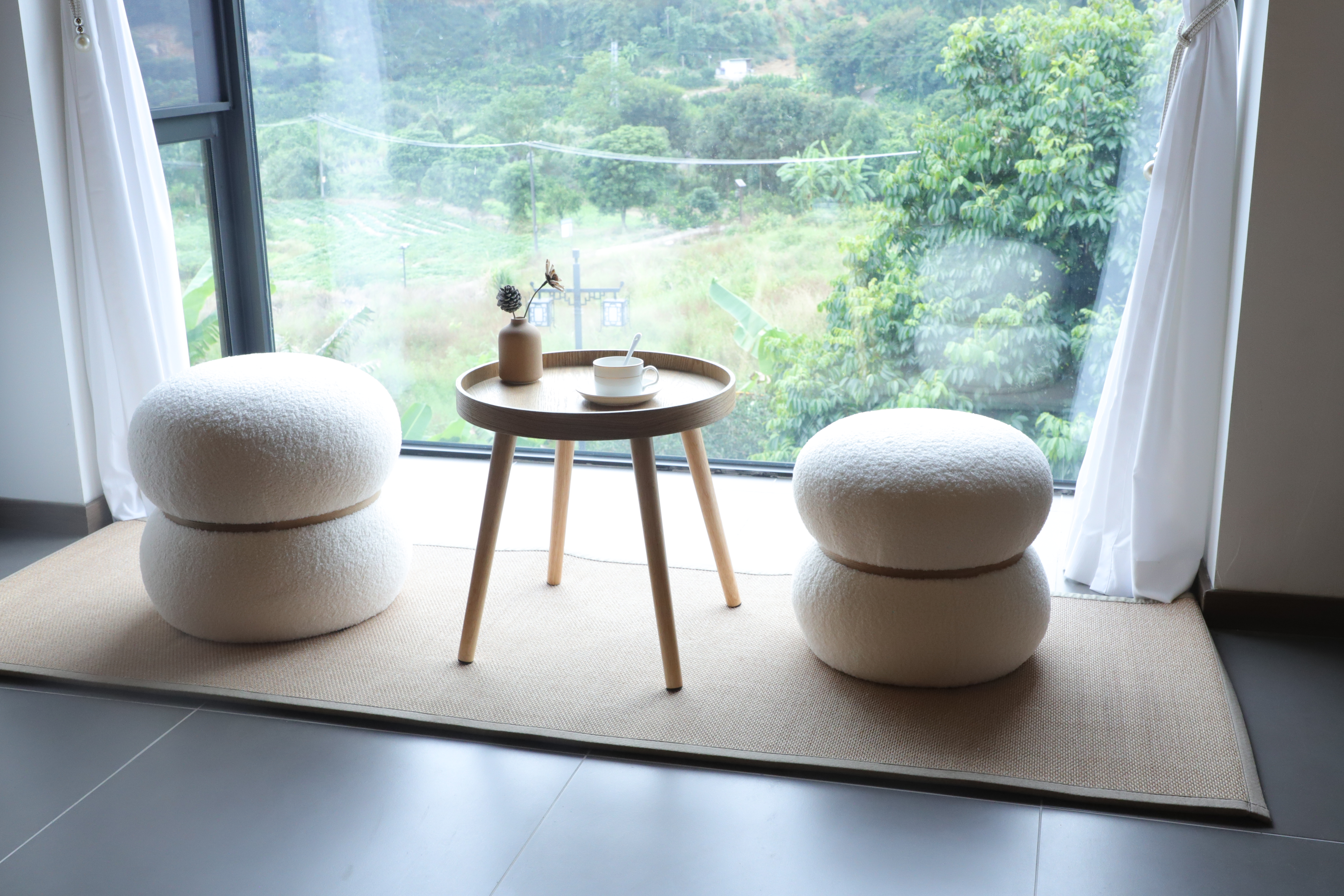 Round Upholstered Ottoman