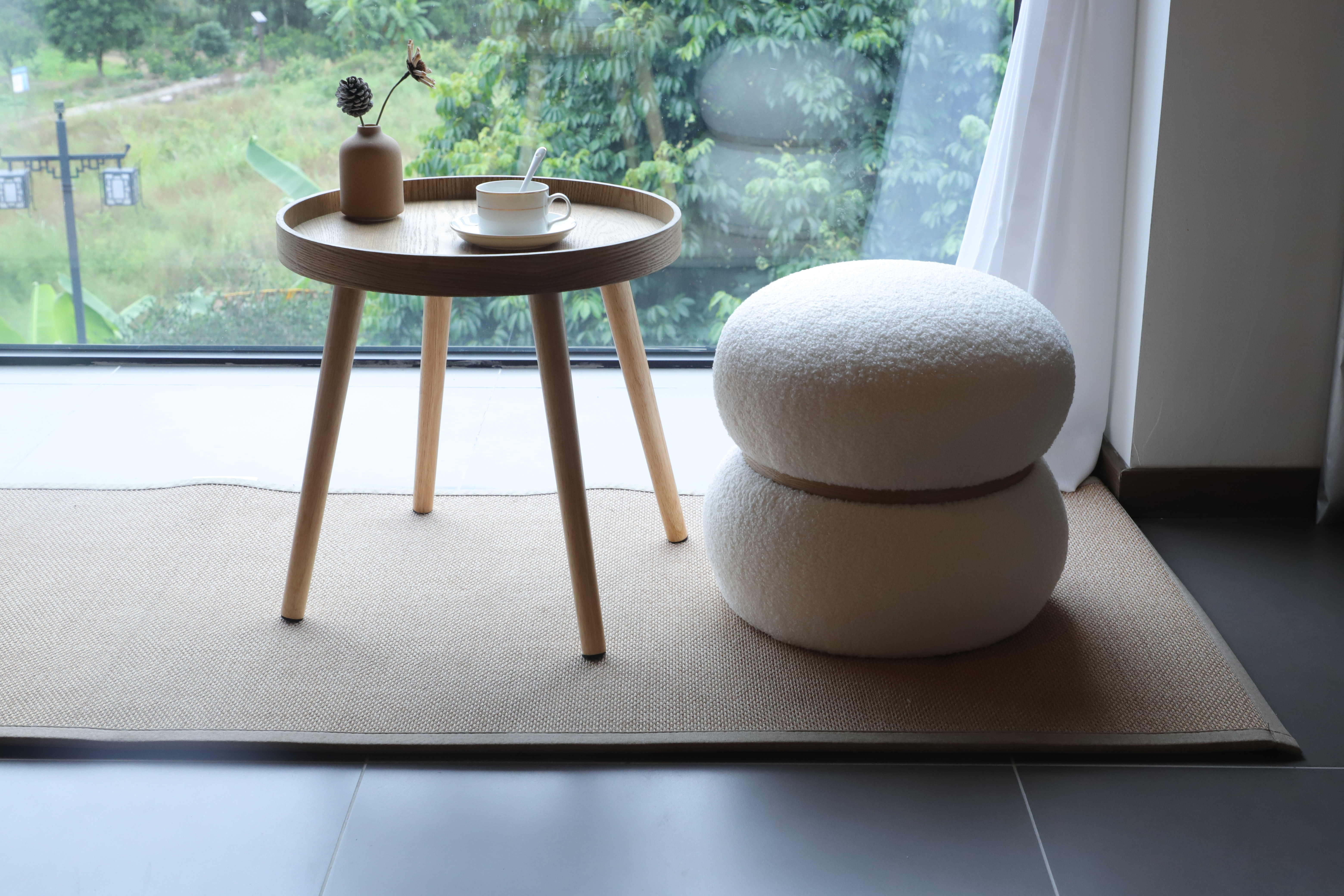 Round Upholstered Ottoman