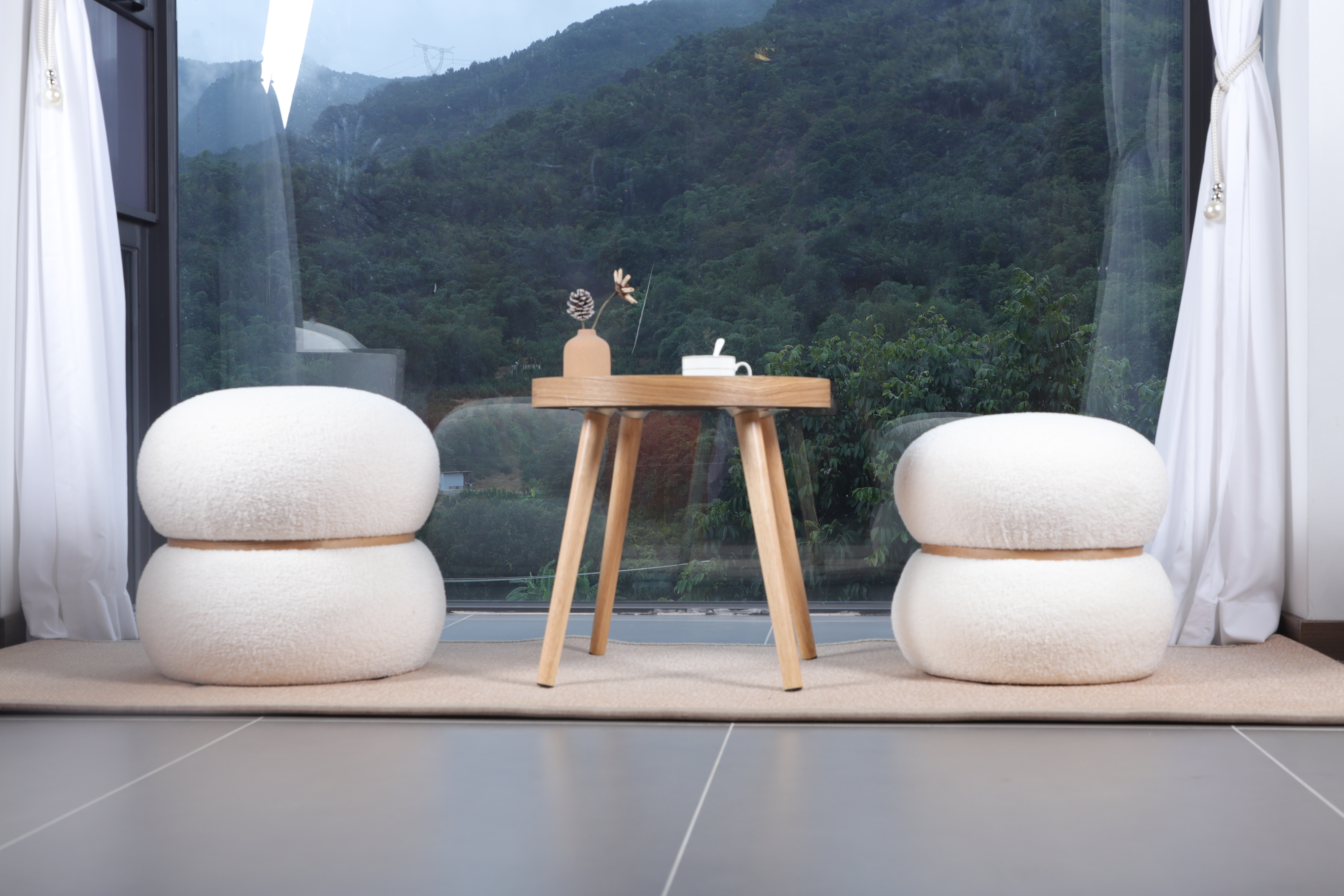 Round Upholstered Ottoman