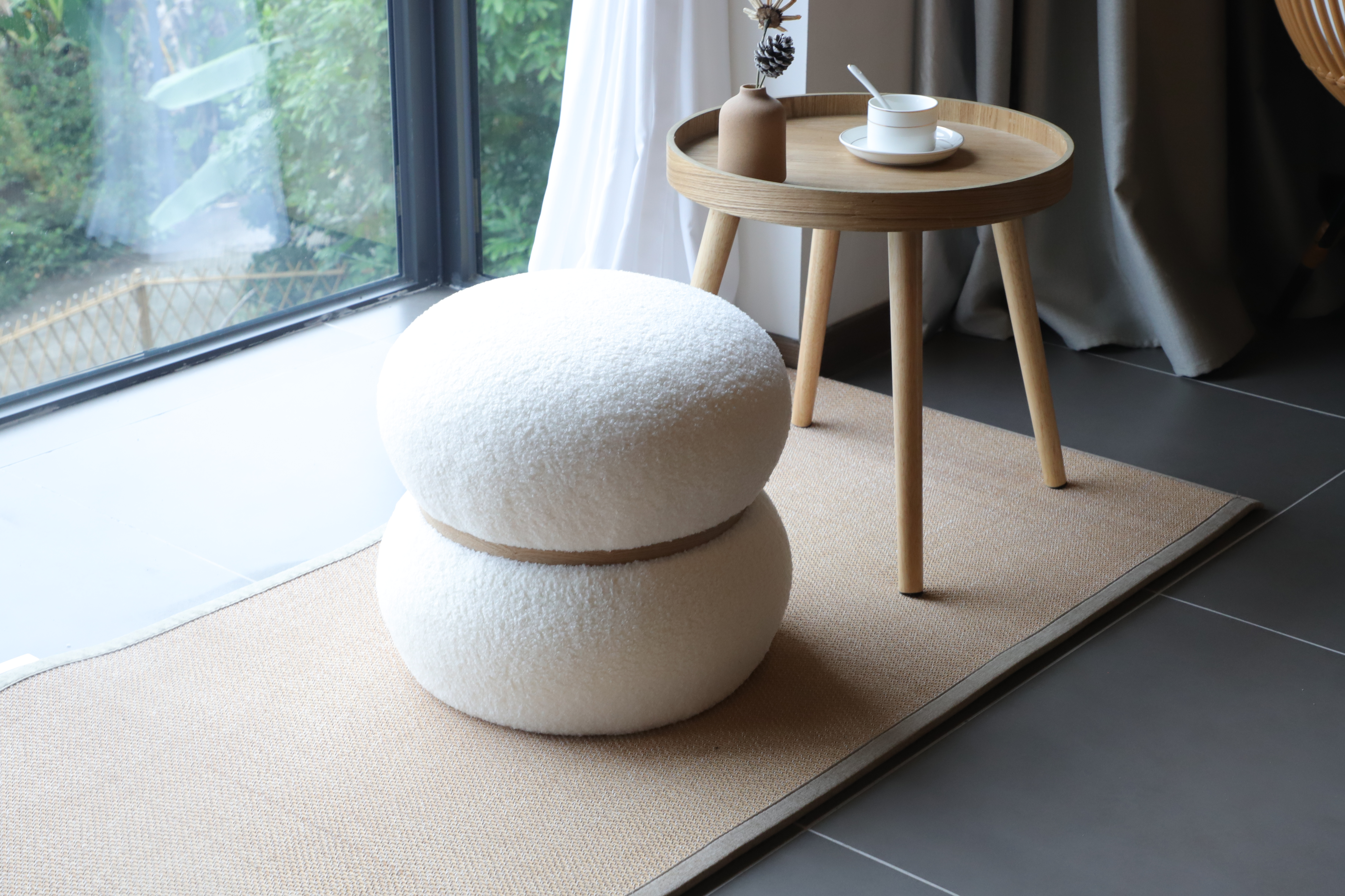 Round Upholstered Ottoman