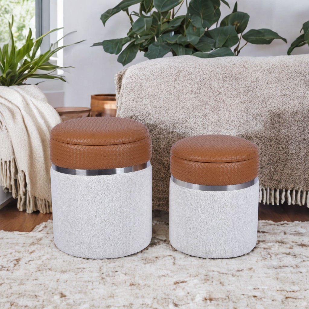 Set of Two Multi-functional Storage Ottomans