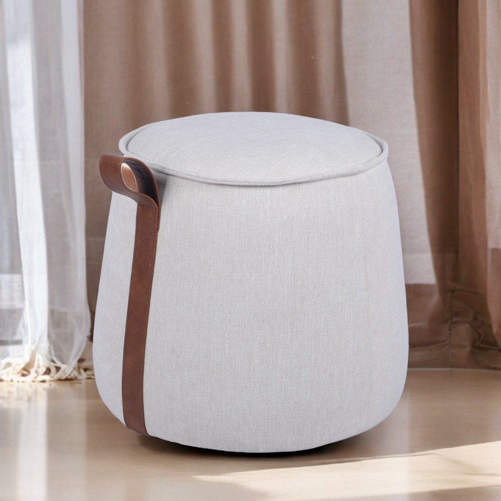 Round Corduroy Ottoman